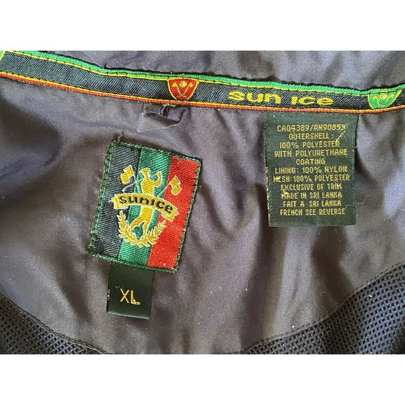 Vintage Sunice Golf Men Full Zip Vented Windbreaker Navy Green Urban XL Hip Hop - Picture 8 of 12